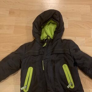 Cat & Jack Black and Neon Green Hooded 3-in-1 Jacket, size 18M
